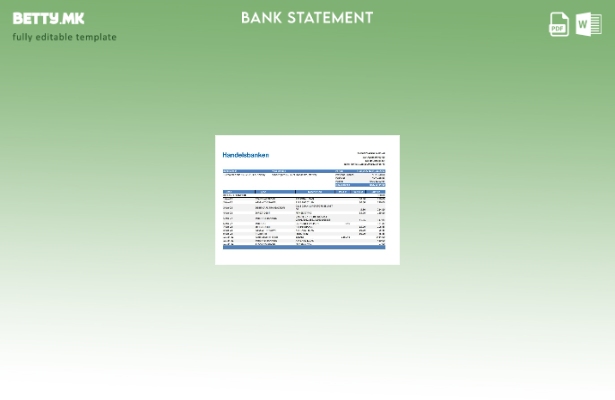 модерен стил Норвешка Handelsbanken банка извод шаблон ексел